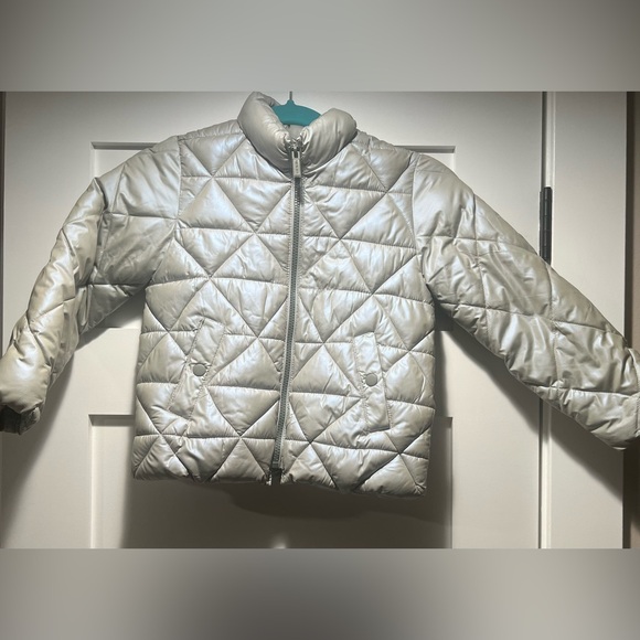 Zara Other - ZARA Girls Lightweight Silver Puffer Jacket Size 7 (122cm) Quilted Coat
